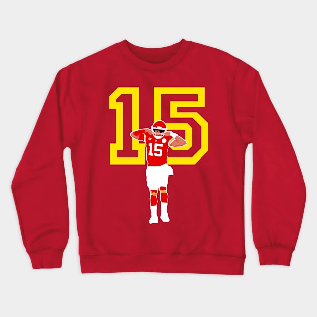 Patrick mahomes 15 flexing - kc chiefs Crewneck Sweatshirt by Qrstore